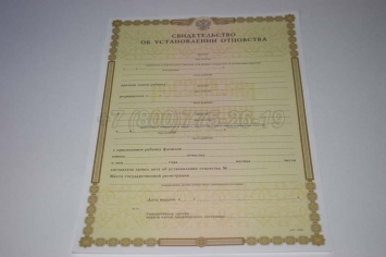 Свидетельство об Установлении Отцовства 2019г в Грозном